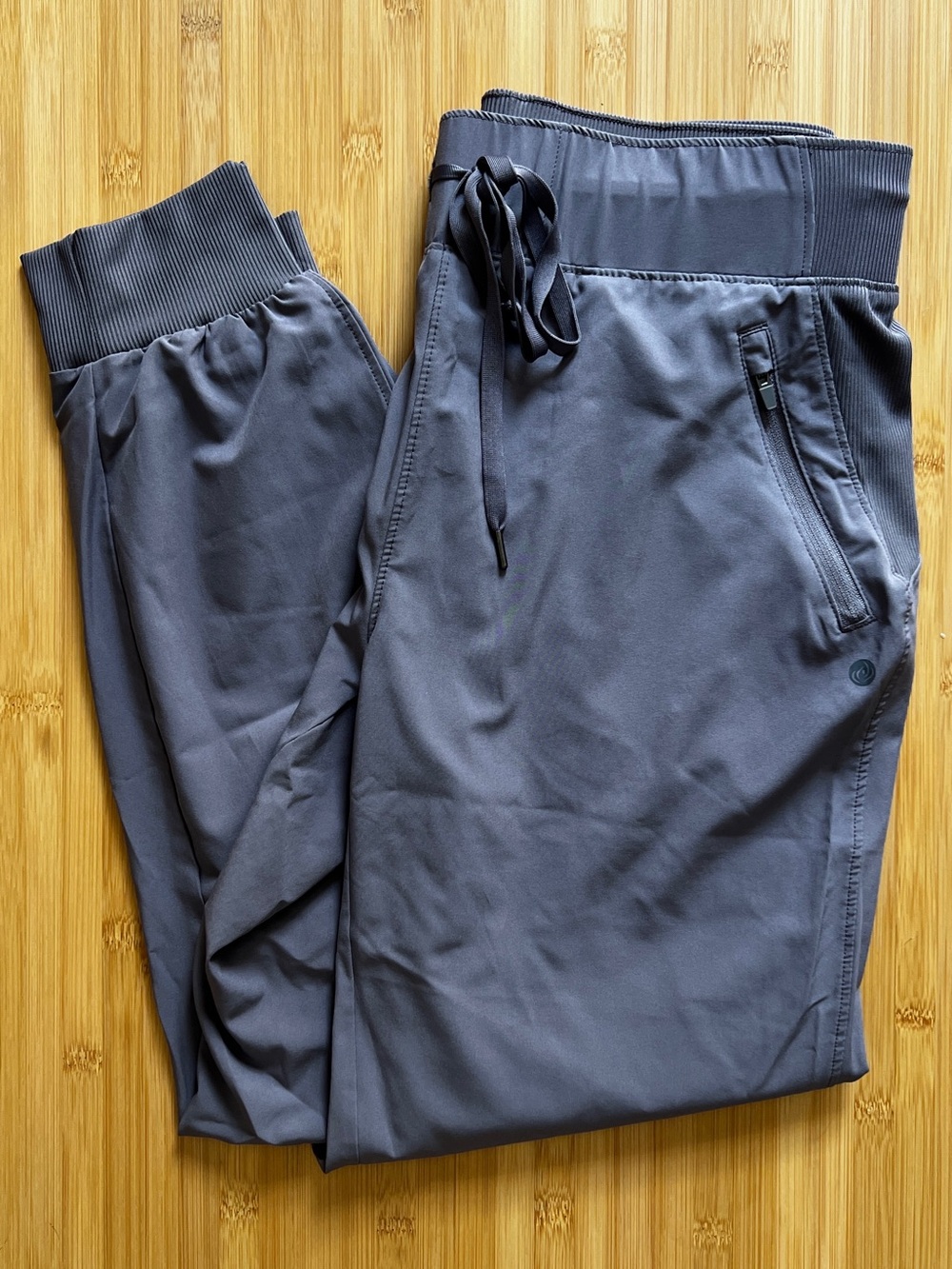 Drawstring Jogger Pants - Gray/Purple